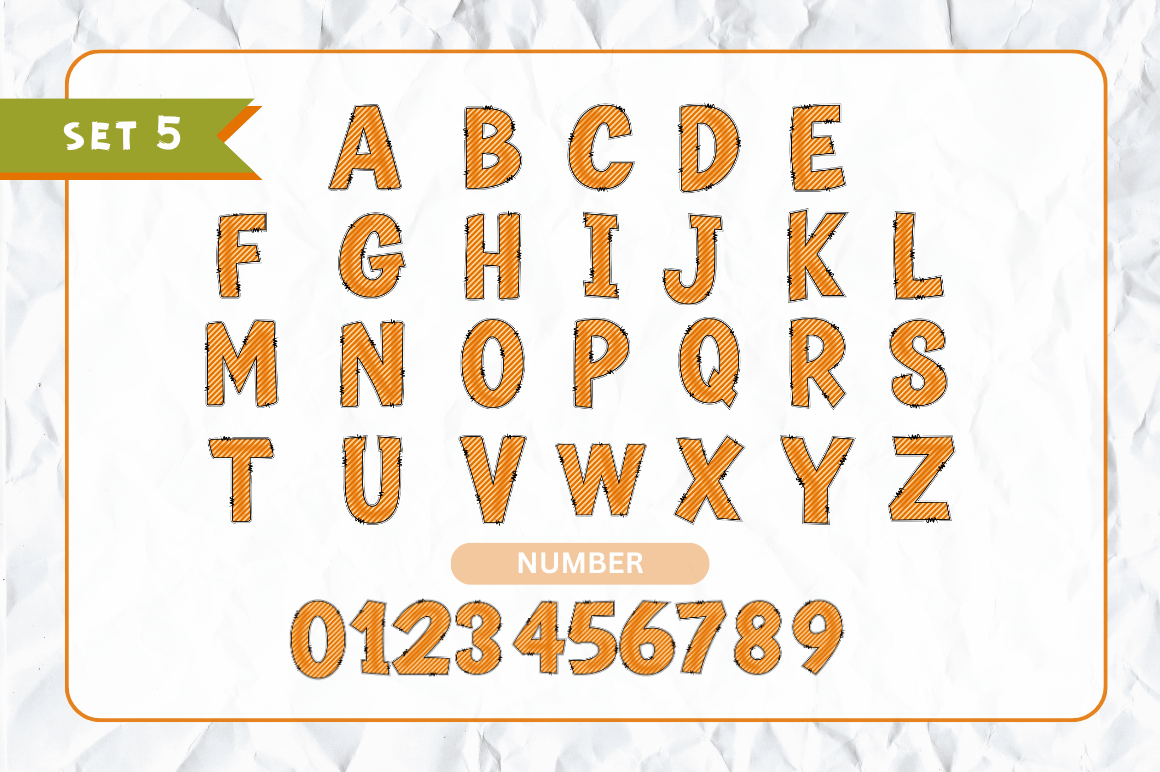 Fall Doodle Alphabet  with Hand Drawn Clipart Bundle