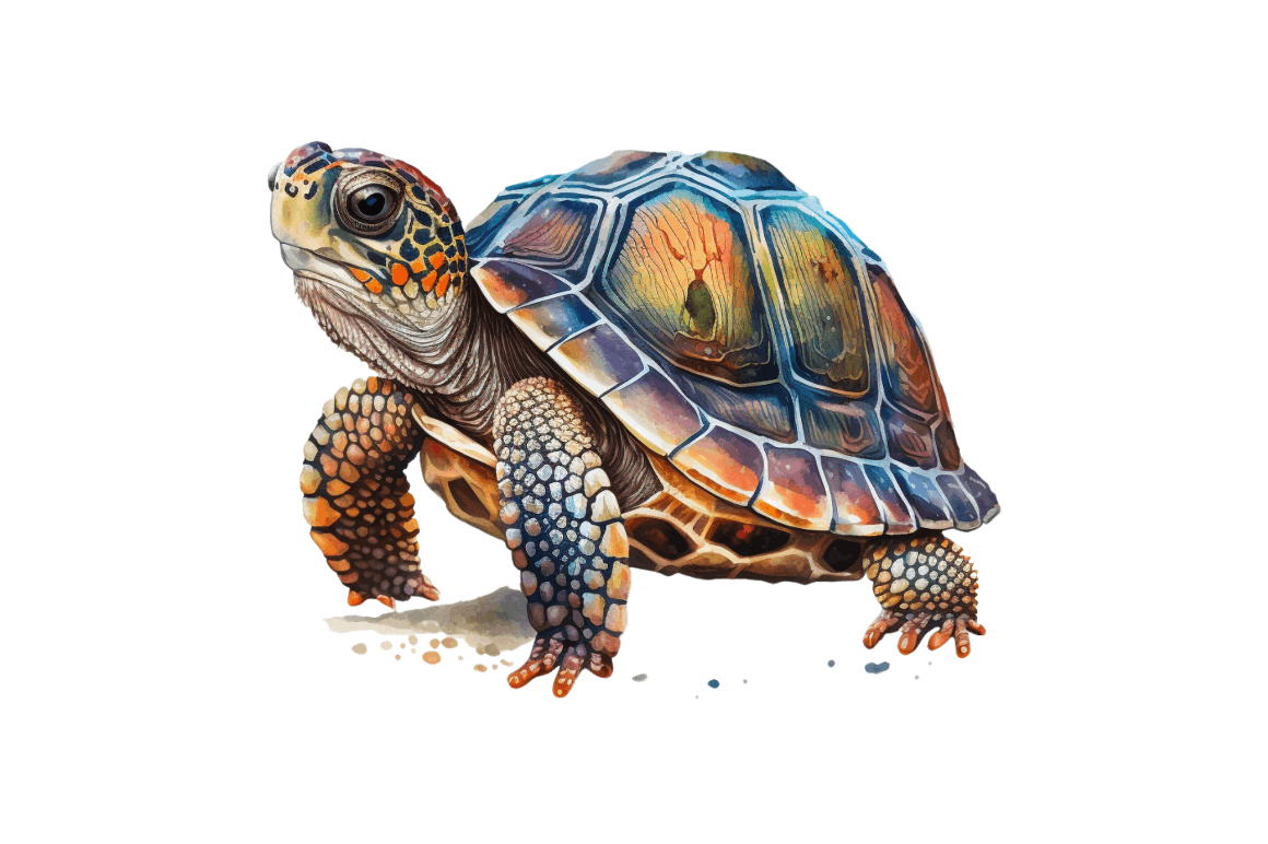 Watercolor Cute Turtle Sublimation Clipart Bundle