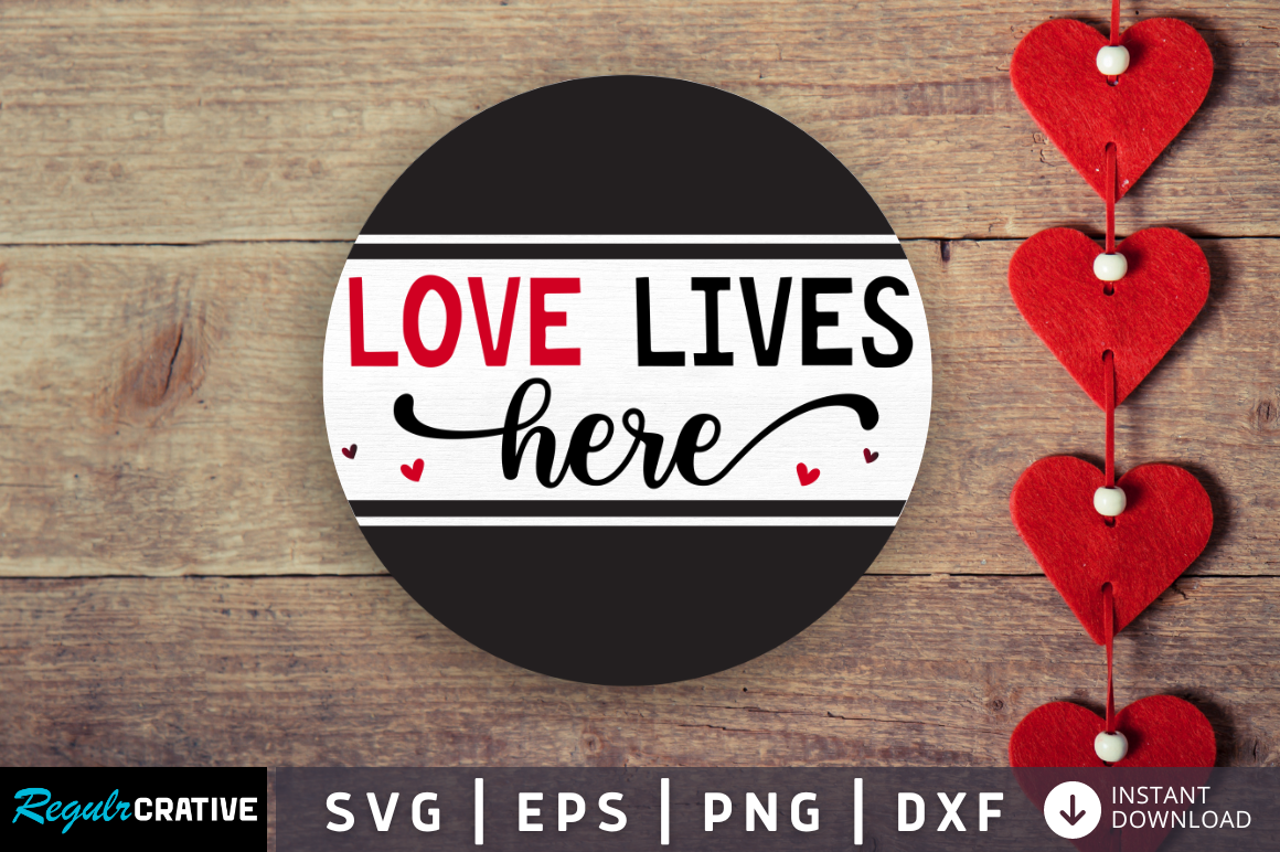 Valentine's Day Door Round Sign SVG Bundle