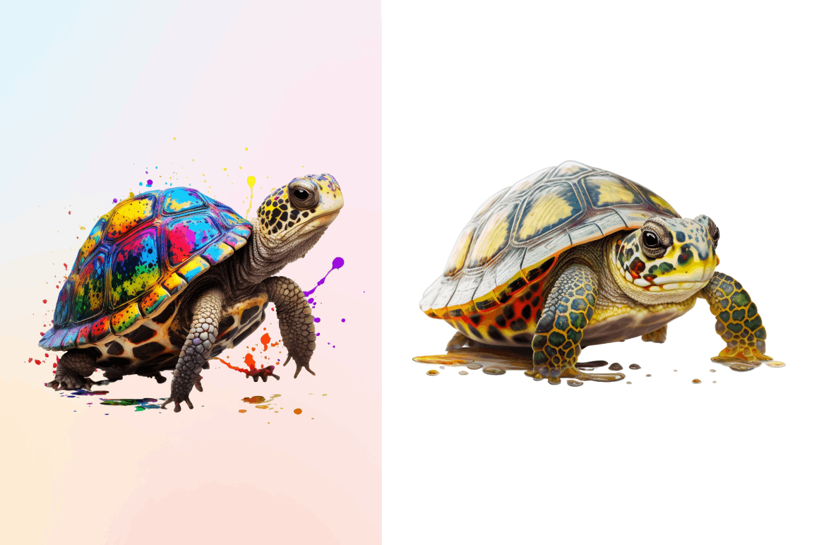 Watercolor Cute Turtle Sublimation Clipart Bundle