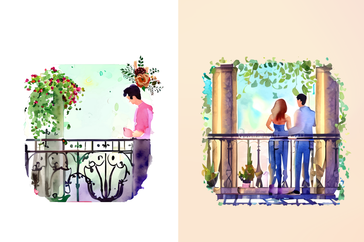 Watercolor The Bride and Groom  Sublimation Bundle