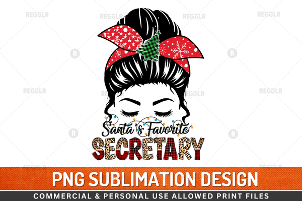 Santa's favorite Secretary Sublimation Design Downloads, PNG Transparent