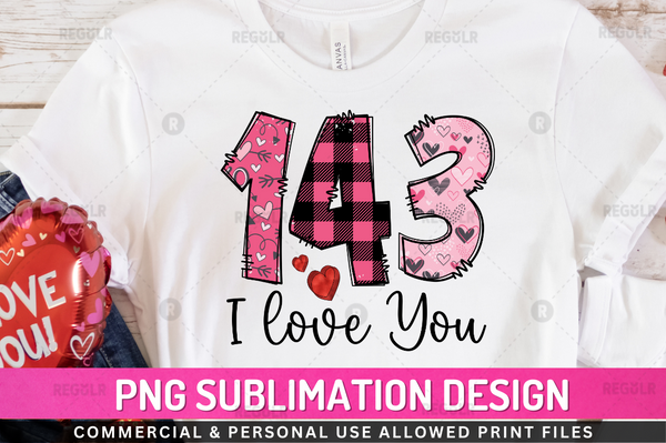 143 i love you Sublimation Design Downloads, PNG Transparent