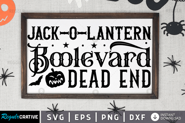 Jack-o-lantern boolevard dead end Svg Designs Silhouette Cut Files
