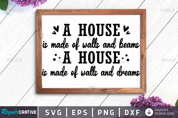 A house is made of Svg Designs Silhouette Cut Files