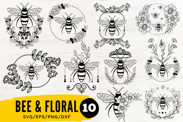 Bee With Flower SVG Bundle