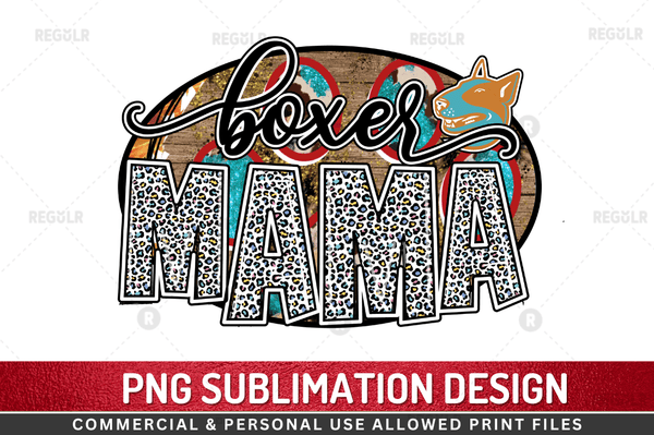 Boxer Mama Sublimation Design PNG File