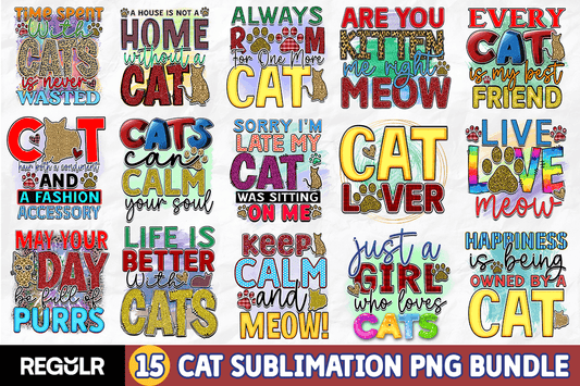 Cat Sublimation Design Bundle