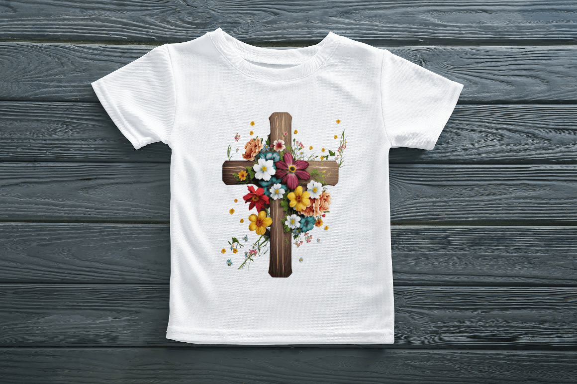 Watercolor Wooden Christian Cross Clipart Bundle