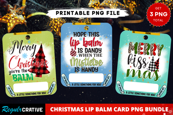 Christmas Lip Balm Card PNG Bundle