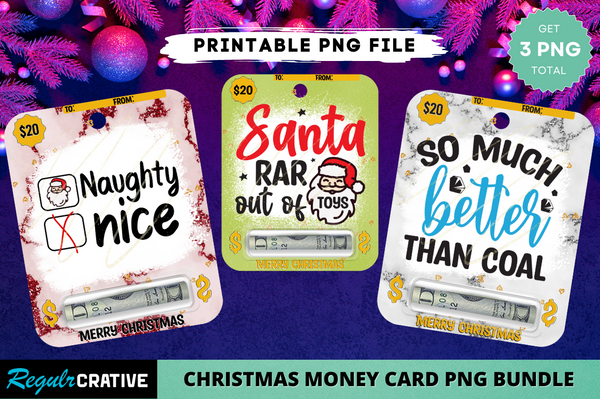 Christmas Money Card PNG Bundle