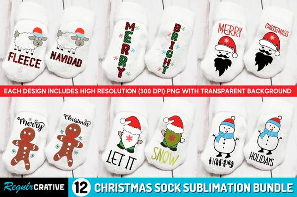 Christmas Sock Sublimation Bundle