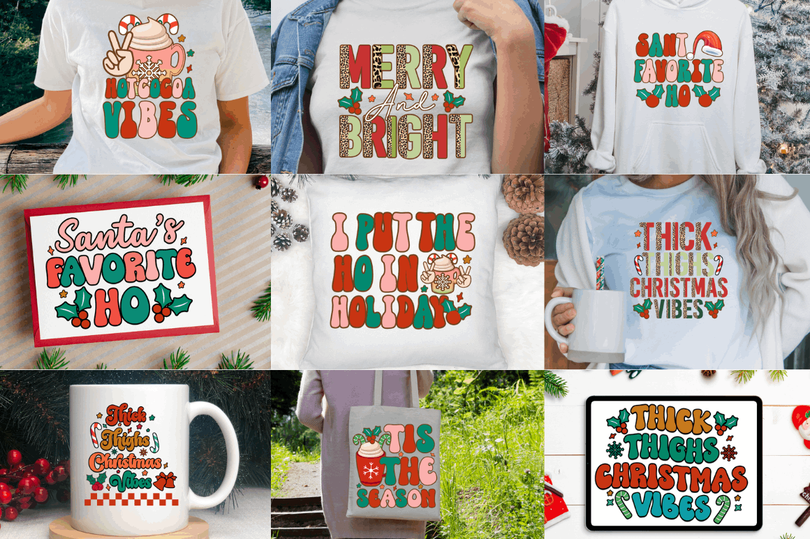 Retro Christmas Sublimation Bundle