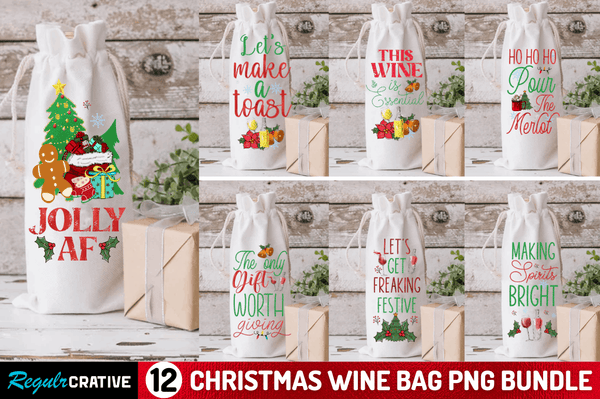 Christmas Wine Bag Sublimation Bundle