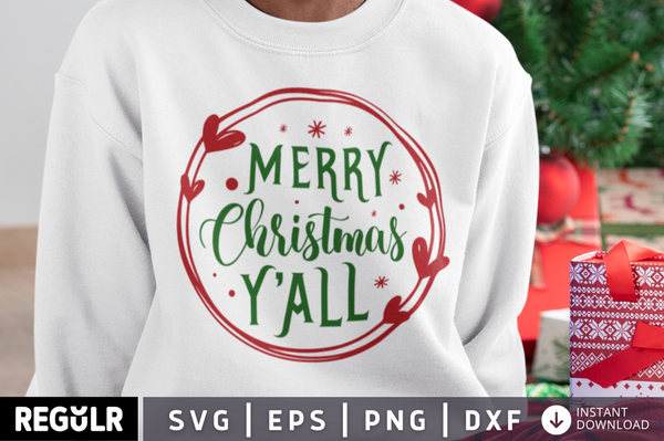 Merry Christmas y'all SVG, Christmas SVG Design