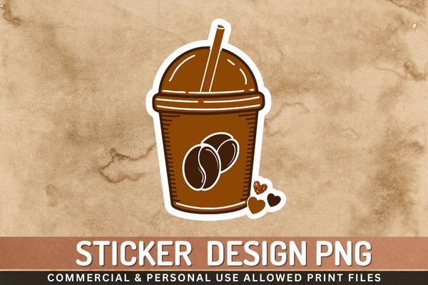 Coffee Sticker PNG Design Downloads