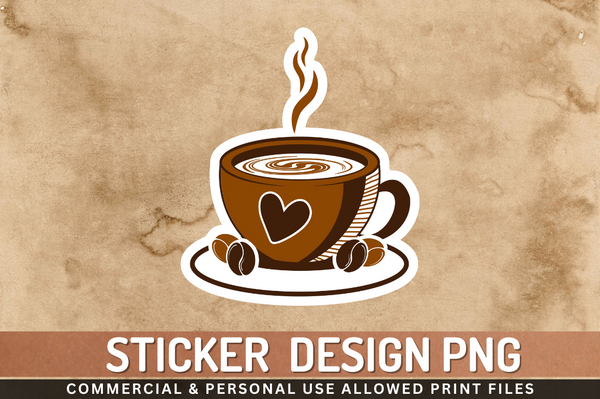 Coffee Sticker PNG Design Downloads, PNG Transparent