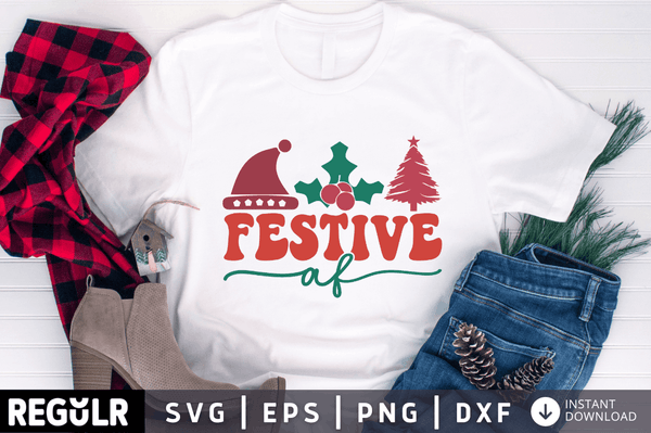 Festive af SVG, Retro Christmas SVG Design
