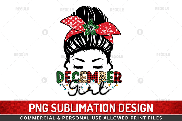 December girl Sublimation Design PNG File