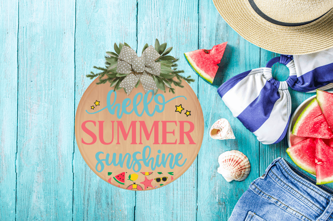 Summer Door Round Signs PNG Bundle