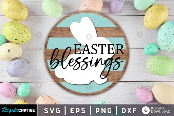Easter blessings Svg Designs Silhouette Cut Files
