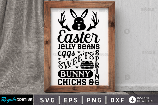 Easter jelly beans eggs sweets Svg Designs Silhouette Cut Files
