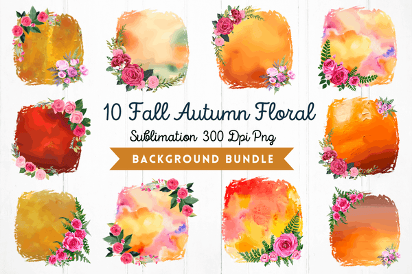 Fall Autumn Embellished Sublimation Background Splashes Bundle
