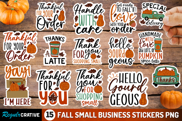 Fall Small Business Png Stickers Bundle