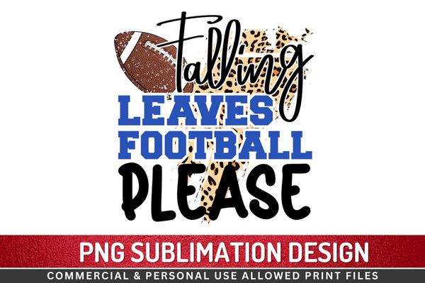 Falling leaves football please Sublimation Design PNG File