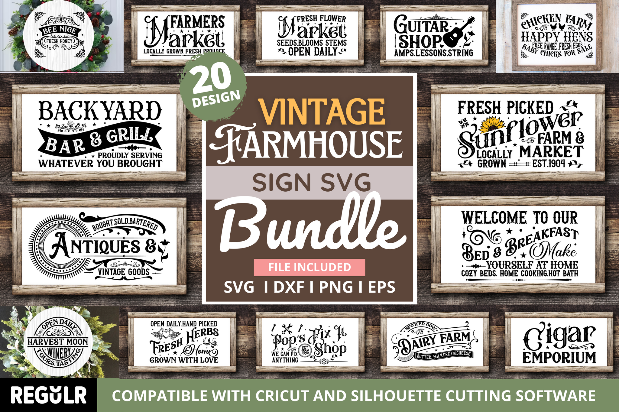 Vintage Farmhouse Sign svg  Bundle
