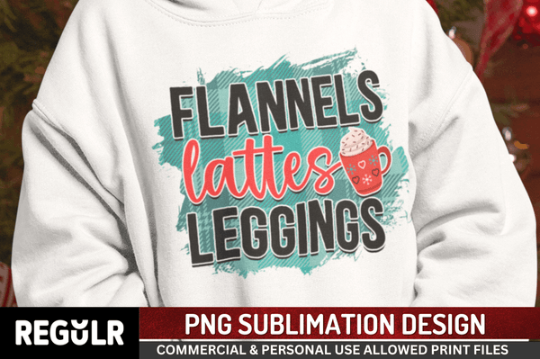 Flannels lattes leggings Sublimation PNG, Christmas Sublimation Design