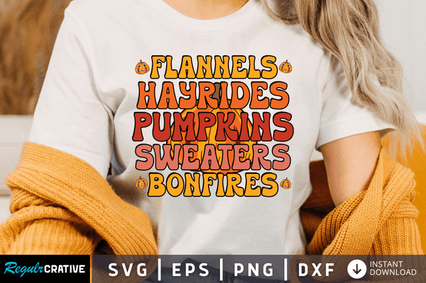 Flannels hayrides pumpkins Svg Designs Silhouette Cut Files