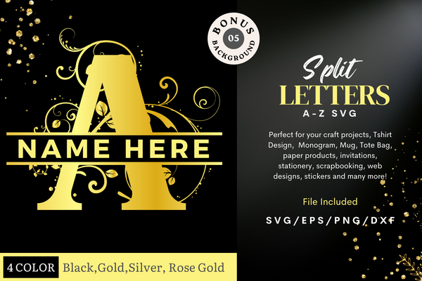 Split Letters A-Z SVG Bundle