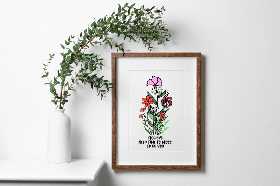Flower with Inspirational SVG Quote Bundle