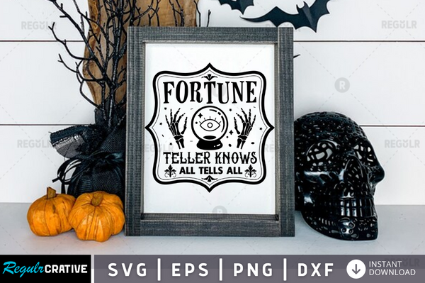 Fortune teller knows all tells all Svg Designs Silhouette Cut Files