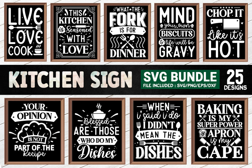 Funny kitchen Sign SVG Bundle, kitchen SVG Bundle - 20 Designs