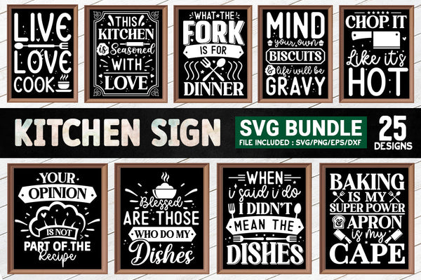 Kitchen Sign SVG Bundle