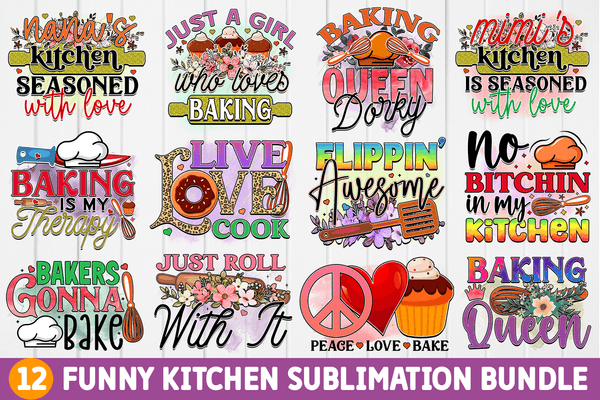 Funny Kitchen Sublimation Design Bundle