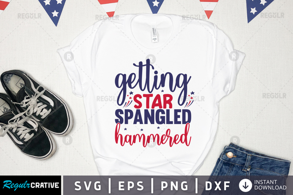 Getting star spangled hammered Svg Designs Silhouette Cut Files