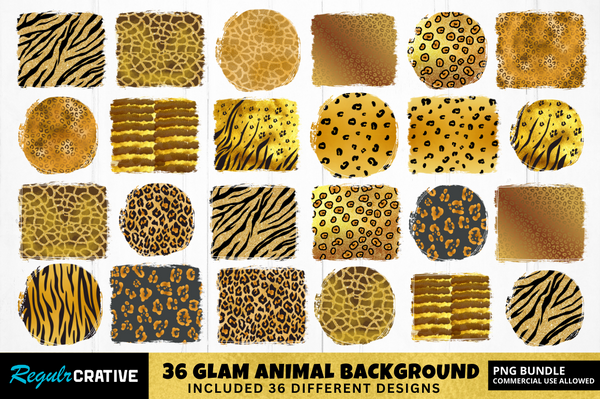 Glam Animal Sublimation Background Bundle