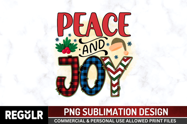 Peace & joy Sublimation PNG, Christmas Sublimation Design