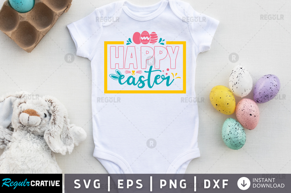 Happy easter Svg Designs Silhouette Cut Files