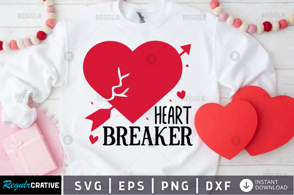Heart breaker Svg Designs Silhouette Cut Files