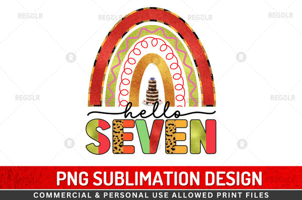 Hello Seven Sublimation Design Downloads, PNG Transparent