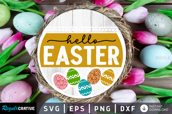 Hello easter Svg Designs Silhouette Easter svg