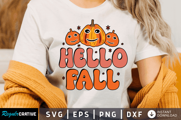 Hello fall Svg Design Silhouette Cut Files