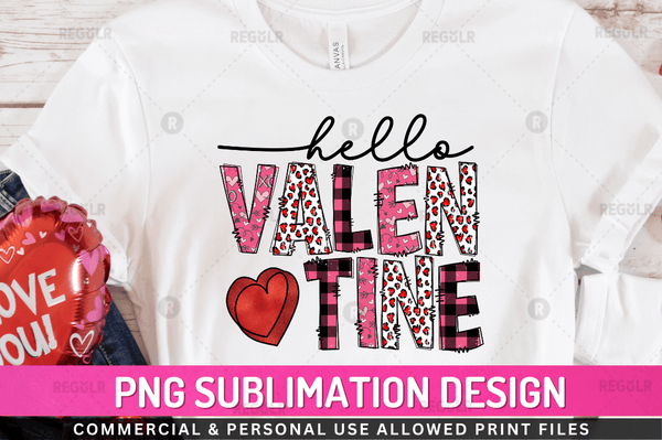 Hello valentine Sublimation Design Downloads, PNG Transparent