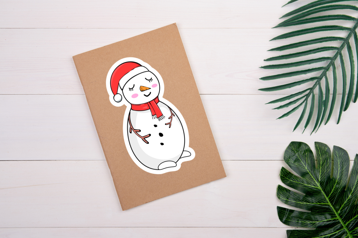 Snowman Cartoon Character Stickers Bundle