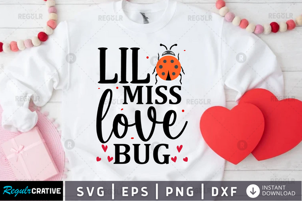 Lil miss love bug Svg Designs Silhouette Cut Files