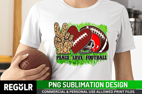 peace love football Sublimation Design PNG File